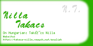 nilla takacs business card